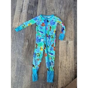 Little Sleepies Disney Finding Nemo Zippie Bamboo Pajamas Blue 12-18 Months